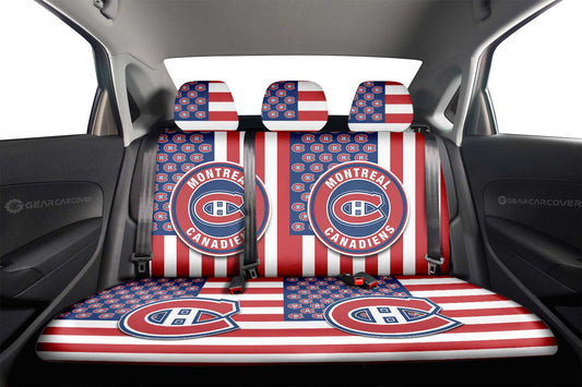 Montreal Canadiens Car Back Seat Cover Custom US Flag Style - Gearcarcover - 2