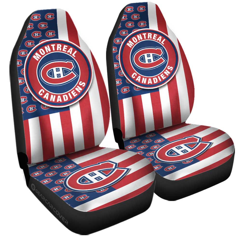 Montreal Canadiens Car Seat Covers Custom US Flag Style - Gearcarcover - 3