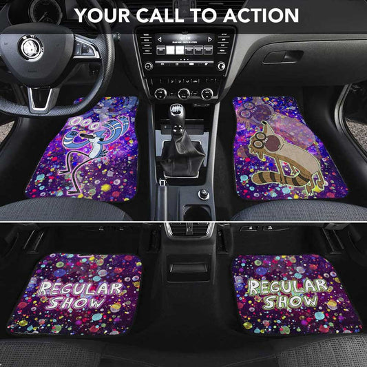 Mordecai And Rigby Car Floor Mats Custom Regular Show Cartoon - Gearcarcover - 2