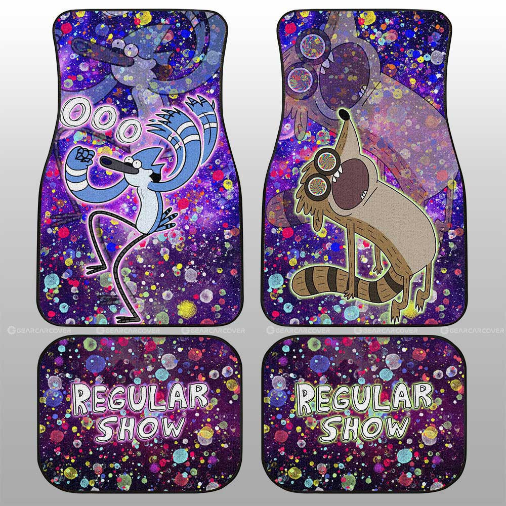 Mordecai And Rigby Car Floor Mats Custom Regular Show Cartoon - Gearcarcover - 1