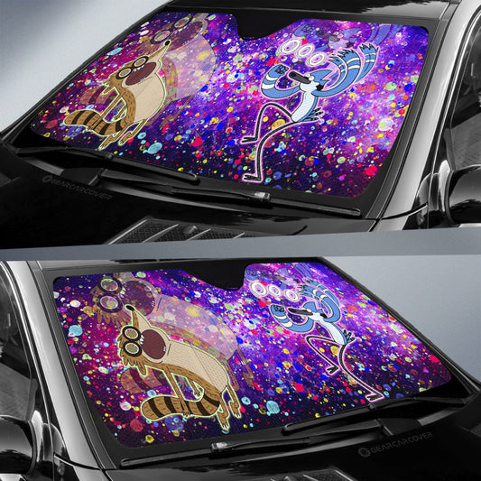 Mordecai And Rigby Car Sunshade Custom Regular Show Cartoon - Gearcarcover - 2