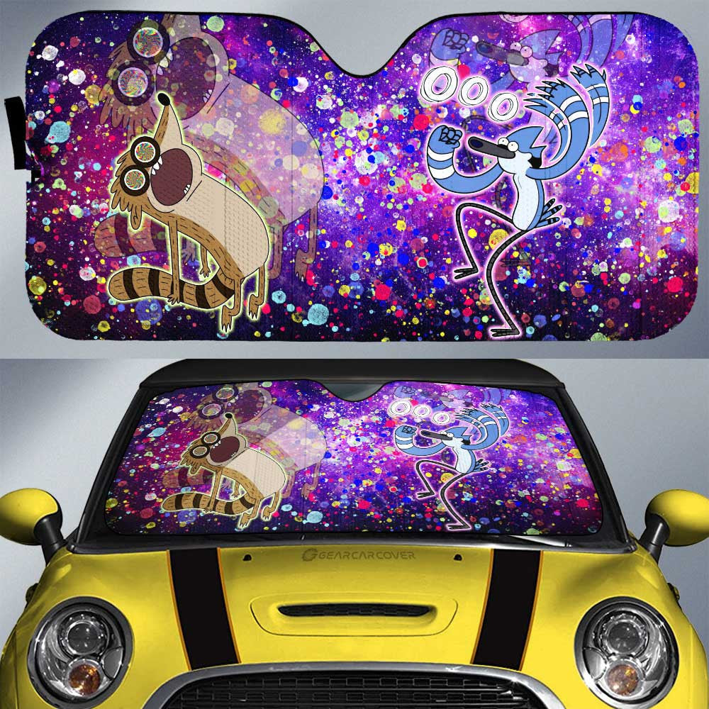 Mordecai And Rigby Car Sunshade Custom Regular Show Cartoon - Gearcarcover - 1