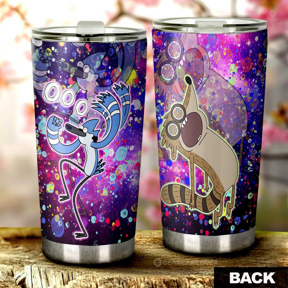 Mordecai And Rigby Tumbler Cup Custom Regular Show Cartoon - Gearcarcover - 1