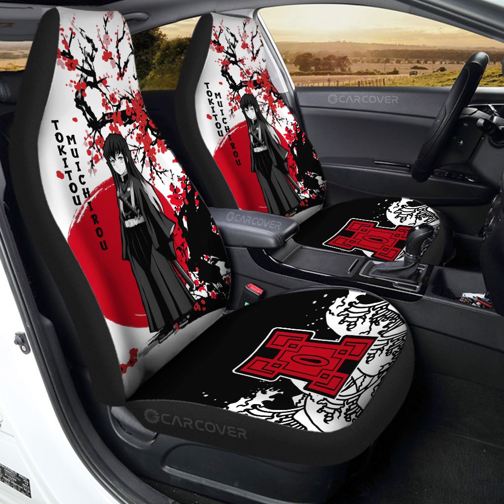 Muichiro Car Seat Covers Custom Japan Style Anime Demon Slayer Car Interior Accessories - Gearcarcover - 1