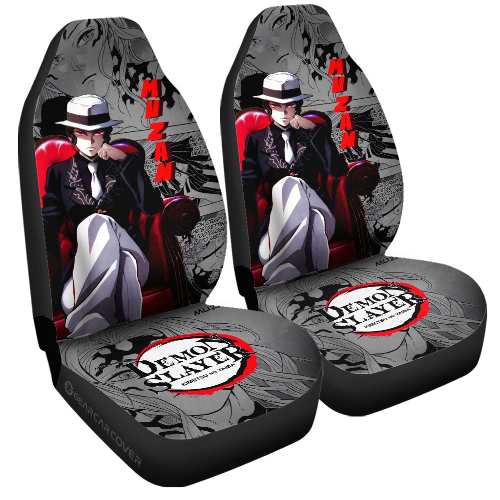 Muzan Car Seat Covers Custom Demon Slayer Anime Mix Mangas - Gearcarcover - 3