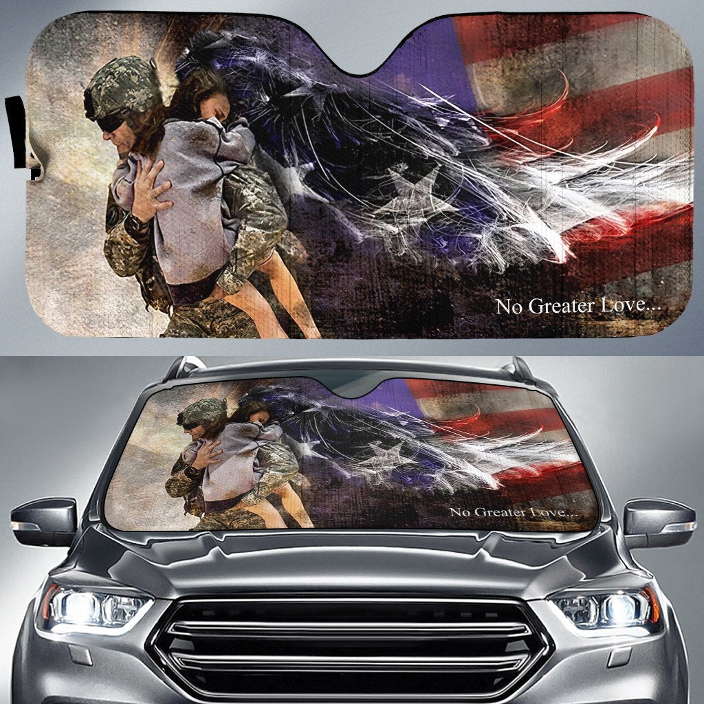 My Hero Soldier Car Sunshade Custom American Flag Car Accessories - Gearcarcover - 1