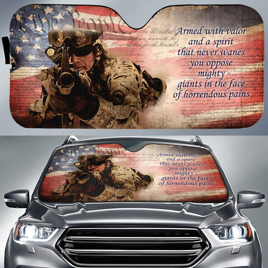 My Hero Soldier Car Sunshade Custom American Flag We The People Car Accessories - Gearcarcover - 1