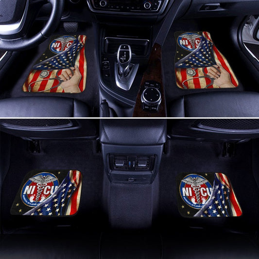 NICU Nurse Car Floor Mats Custom American Flag Car Accessories - Gearcarcover - 2