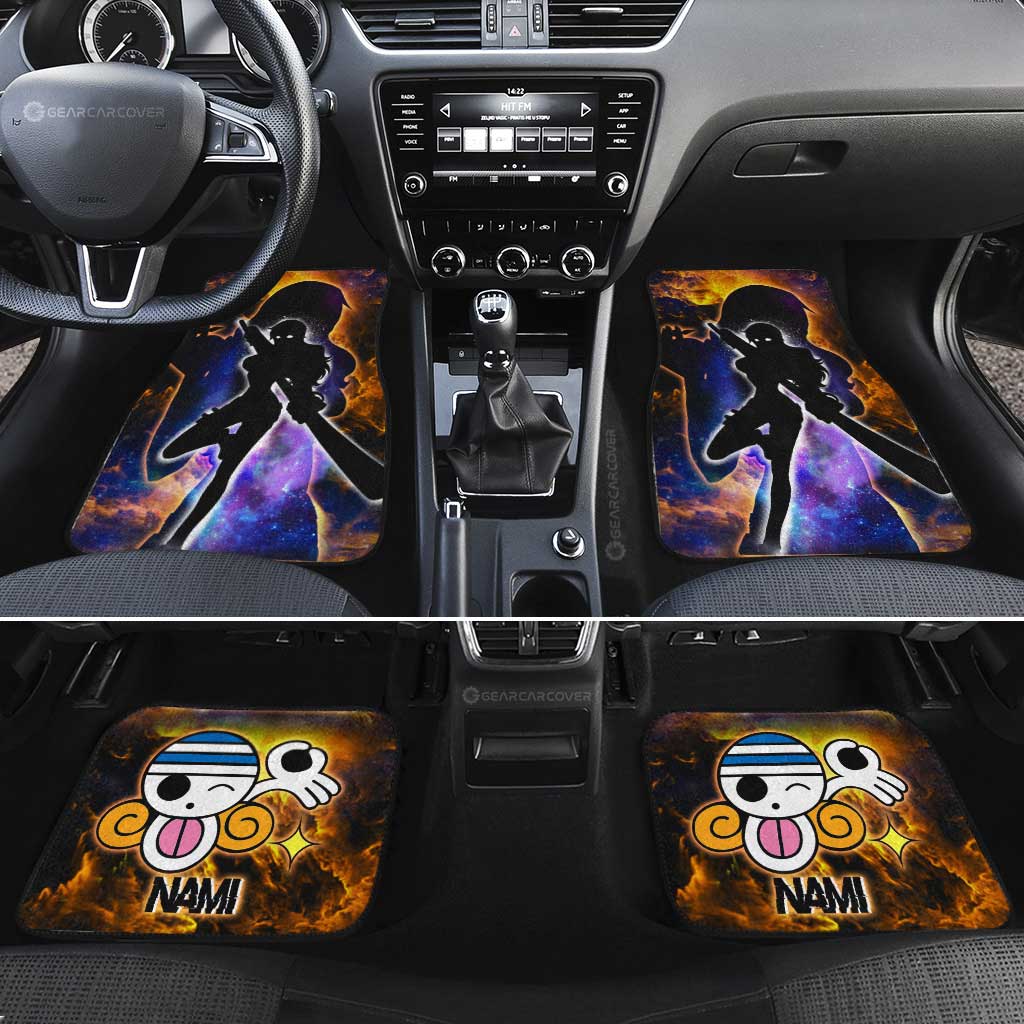Nami Car Floor Mats Custom One Piece Anime Silhouette Style - Gearcarcover - 2