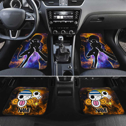 Nami Car Floor Mats Custom One Piece Anime Silhouette Style - Gearcarcover - 2