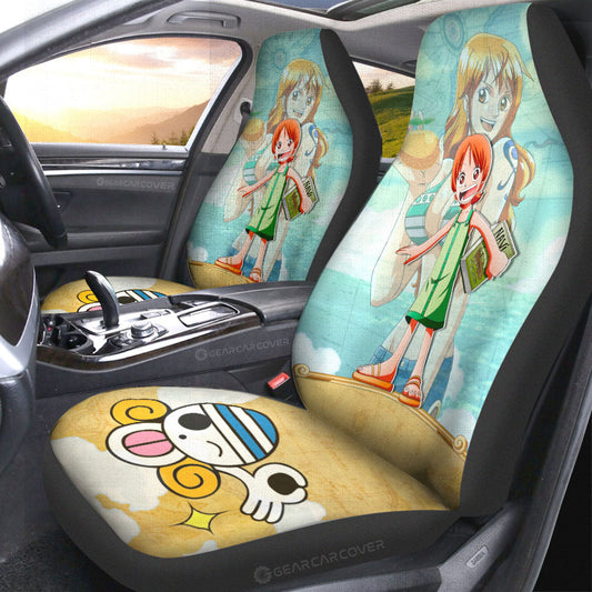 Nami Car Seat Covers Custom One Piece Map Anime Car Accessories - Gearcarcover - 2