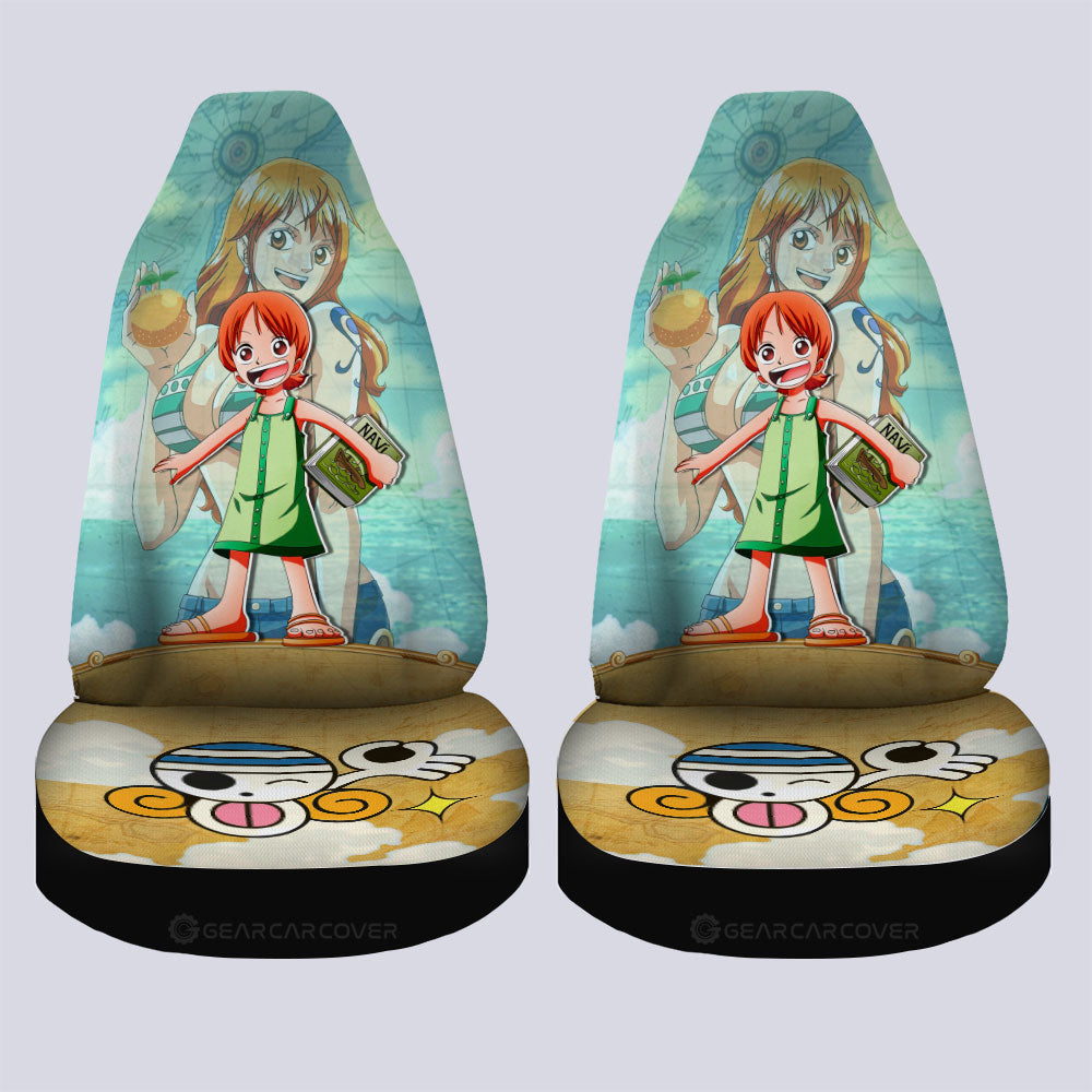 Nami Car Seat Covers Custom One Piece Map Anime Car Accessories - Gearcarcover - 4