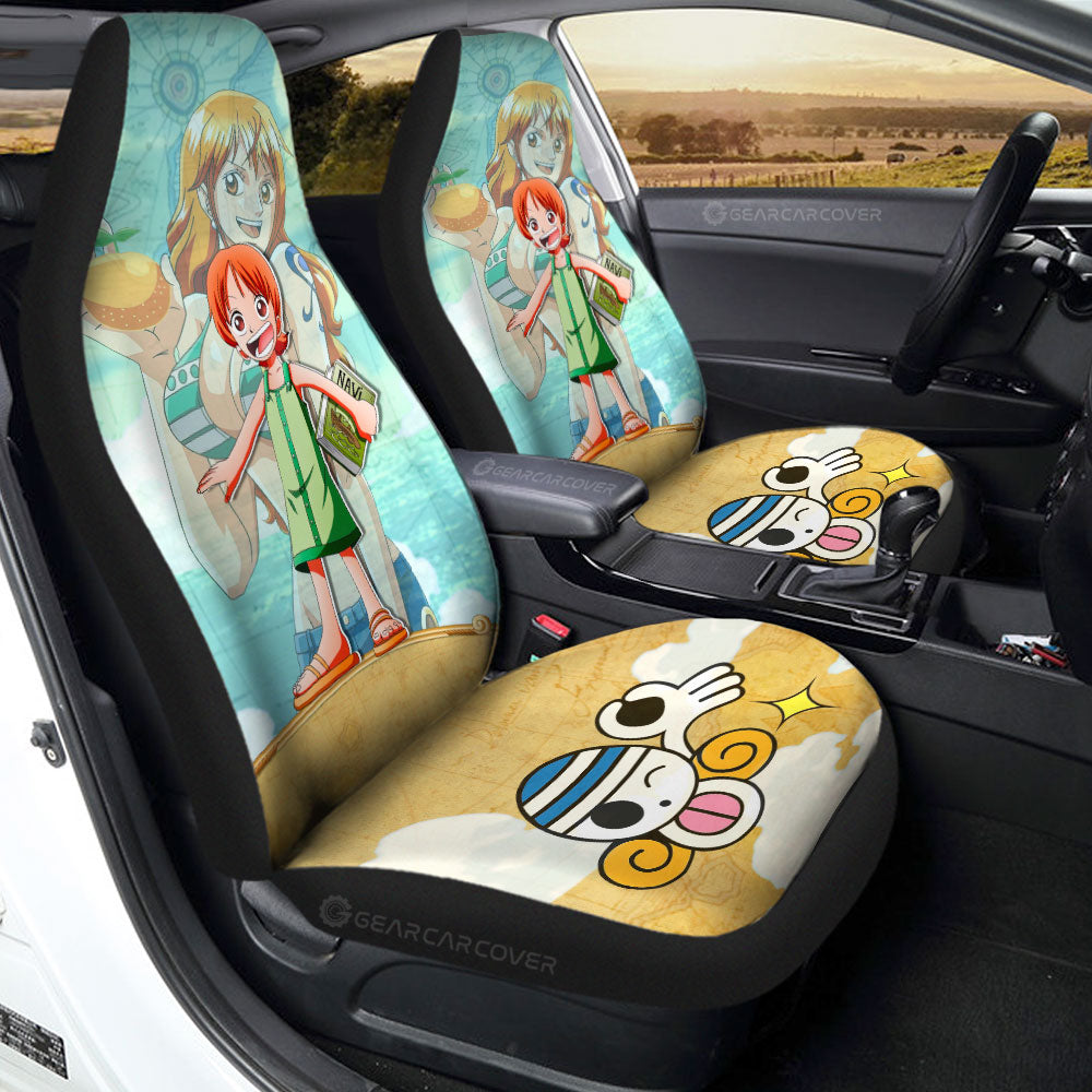 Nami Car Seat Covers Custom One Piece Map Anime Car Accessories - Gearcarcover - 1