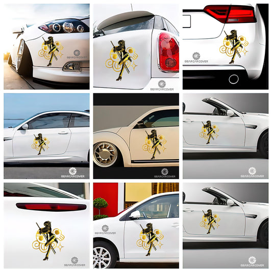 Nami Car Sticker Custom One Piece Anime Gold Silhouette Style - Gearcarcover - 2