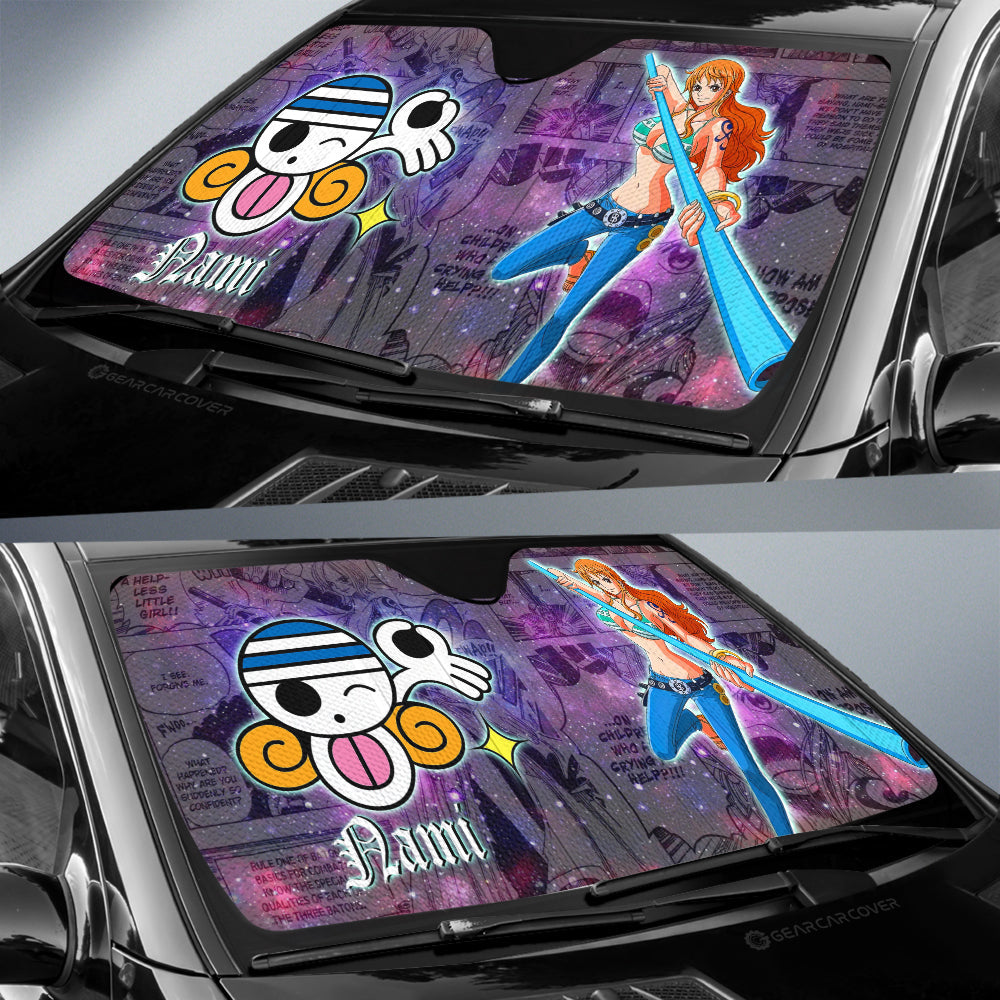 Nami Car Sunshade Custom One Piece Anime Car Accessories Manga Galaxy Style - Gearcarcover - 2