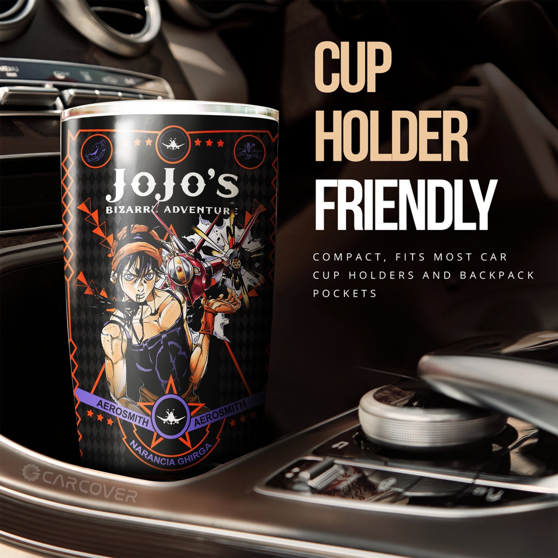 Narancia Ghirga Tumbler Cup Custom JoJo's Bizarre Anime Car Accessories - Gearcarcover - 2