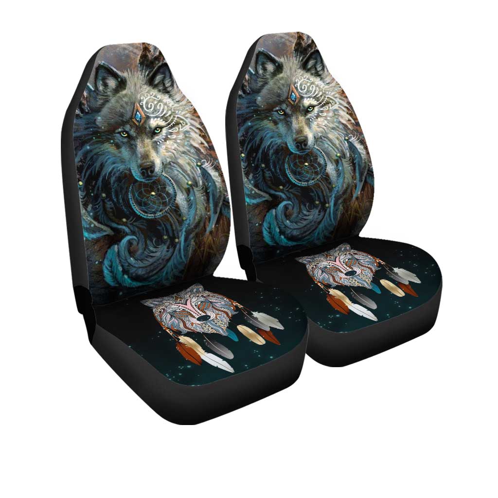 Native American Wolf Dreamcatcher Car Seat Covers Set Of 2 - Gearcarcover - 3