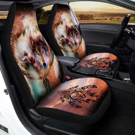 Native American Wolf Dreamcatcher Custom Car Seat Covers Set Of 2 - Gearcarcover - 2