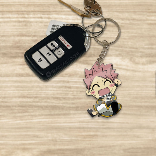 Natsu Dragneel Keychain Custom Fairy Tail Anime Car Accessories - Gearcarcover - 1