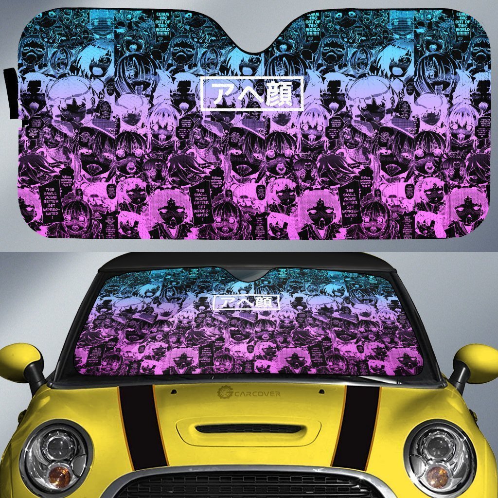 Negative Ahegao Car Sunshade Custom Car Interior Accessories - Gearcarcover - 1