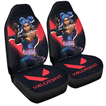 Neon Car Seat Covers Custom Valorant Agent - Gearcarcover - 1