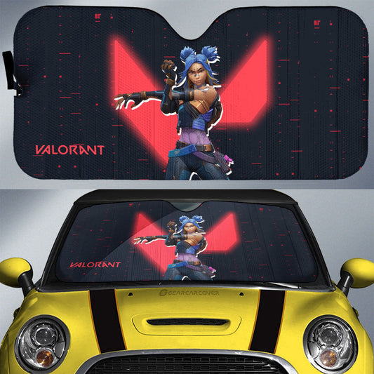 Neon Car Sunshade Custom Valorant Agent - Gearcarcover - 1