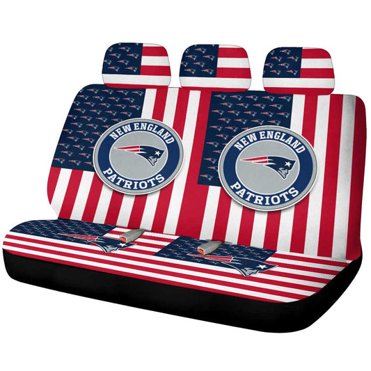 New England Patriots Car Back Seat Cover Custom US Flag Style - Gearcarcover - 1