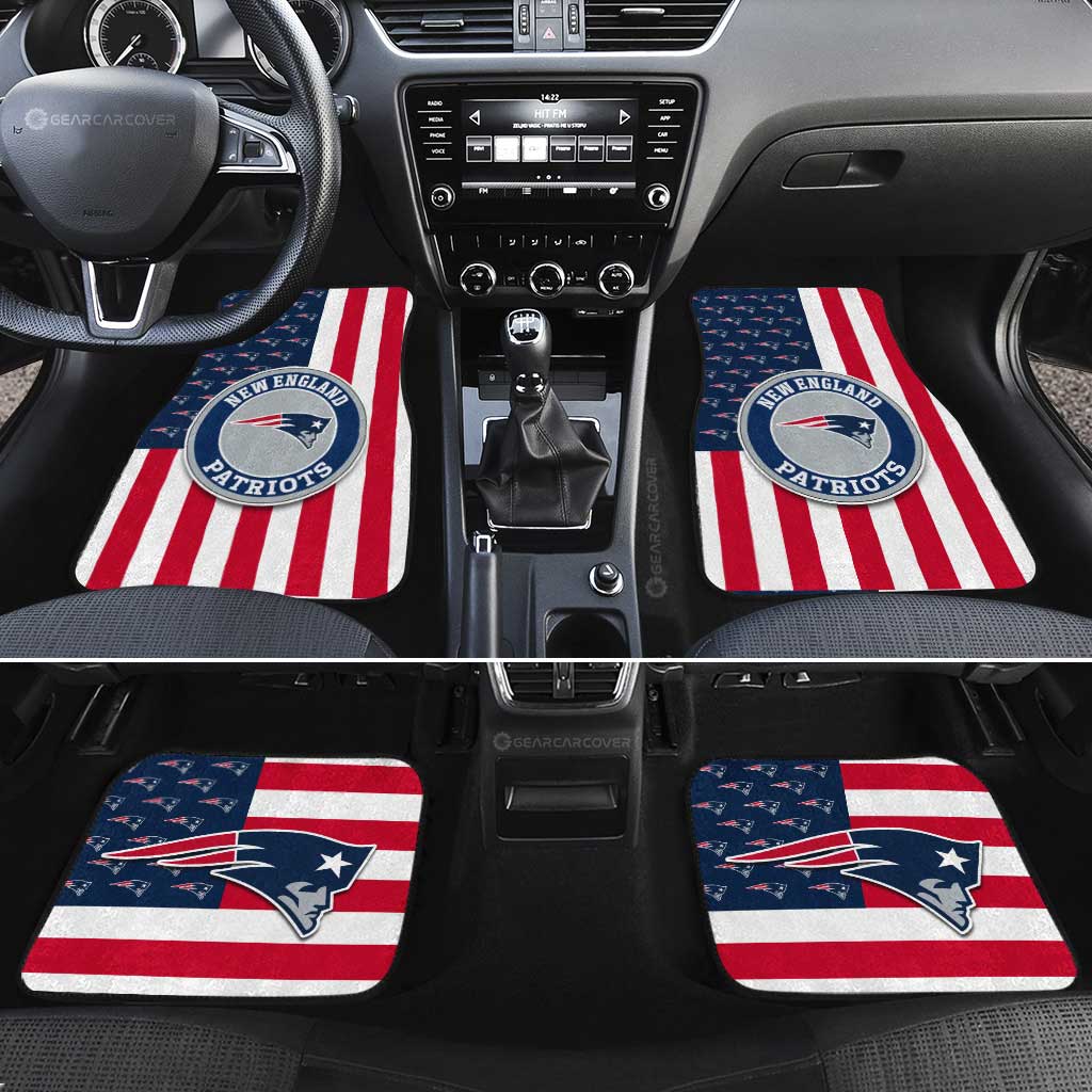 New England Patriots Car Floor Mats Custom US Flag Style - Gearcarcover - 2