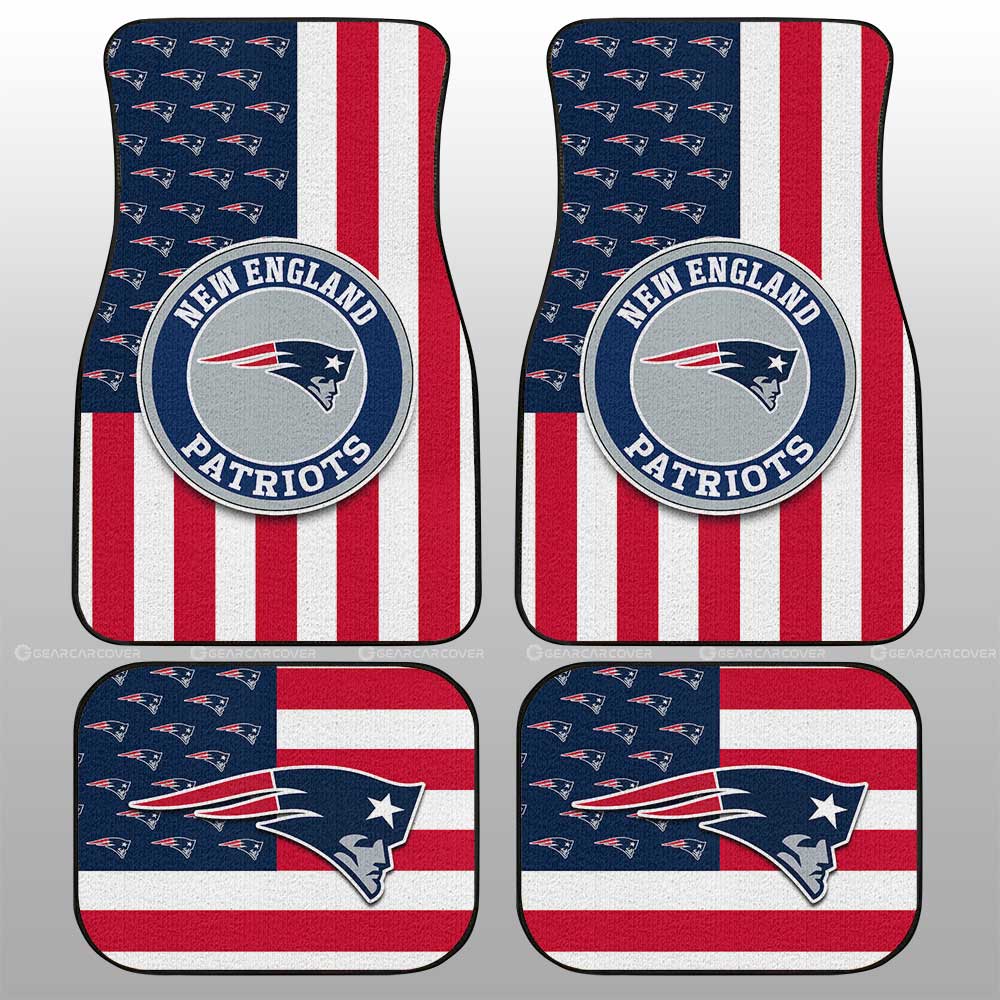 New England Patriots Car Floor Mats Custom US Flag Style - Gearcarcover - 1
