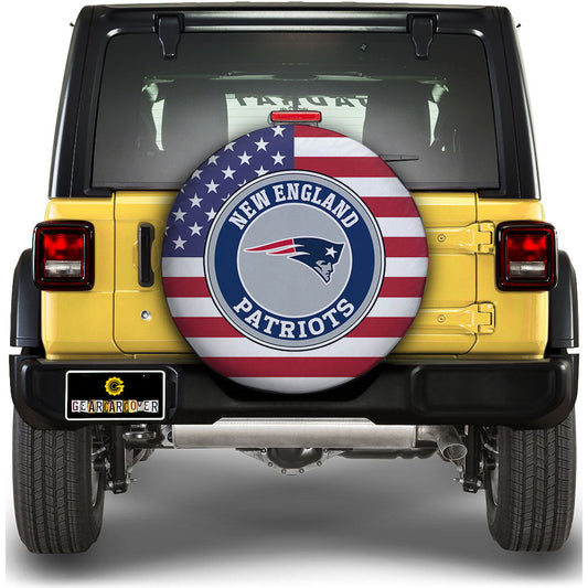 New England Patriots Spare Tire Covers Custom US Flag Style - Gearcarcover - 1