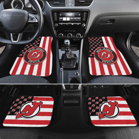 New Jersey Devils Car Floor Mats Custom US Flag Style - Gearcarcover - 2