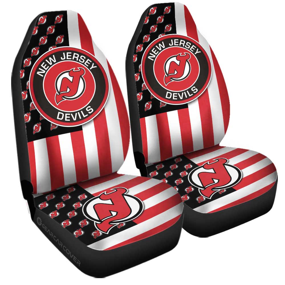 New Jersey Devils Car Seat Covers Custom US Flag Style - Gearcarcover - 3