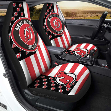 New Jersey Devils Car Seat Covers Custom US Flag Style - Gearcarcover - 1