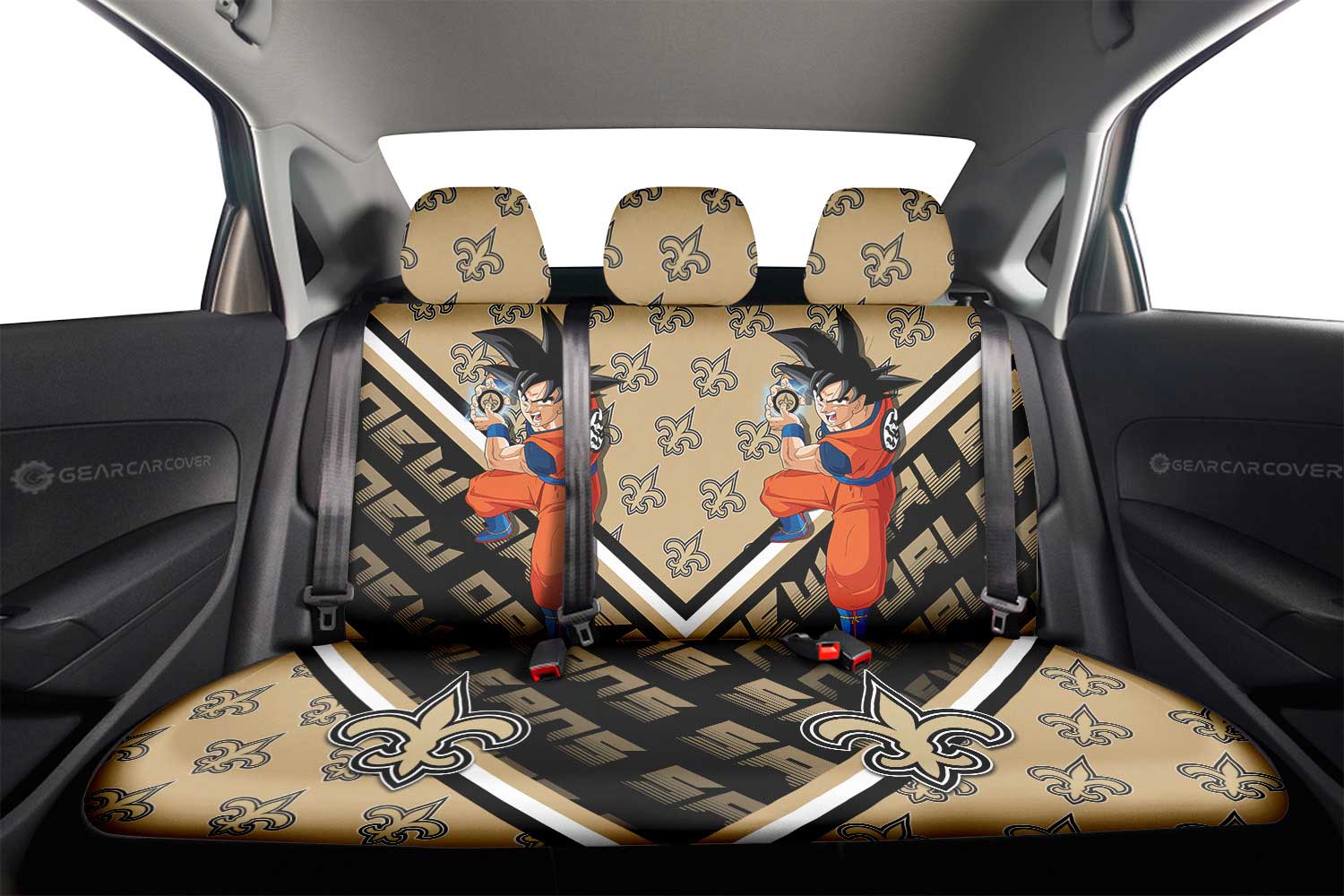 New Orleans Saints Car Back Seat Covers Custom Car Accessories For Fans - Gearcarcover - 2