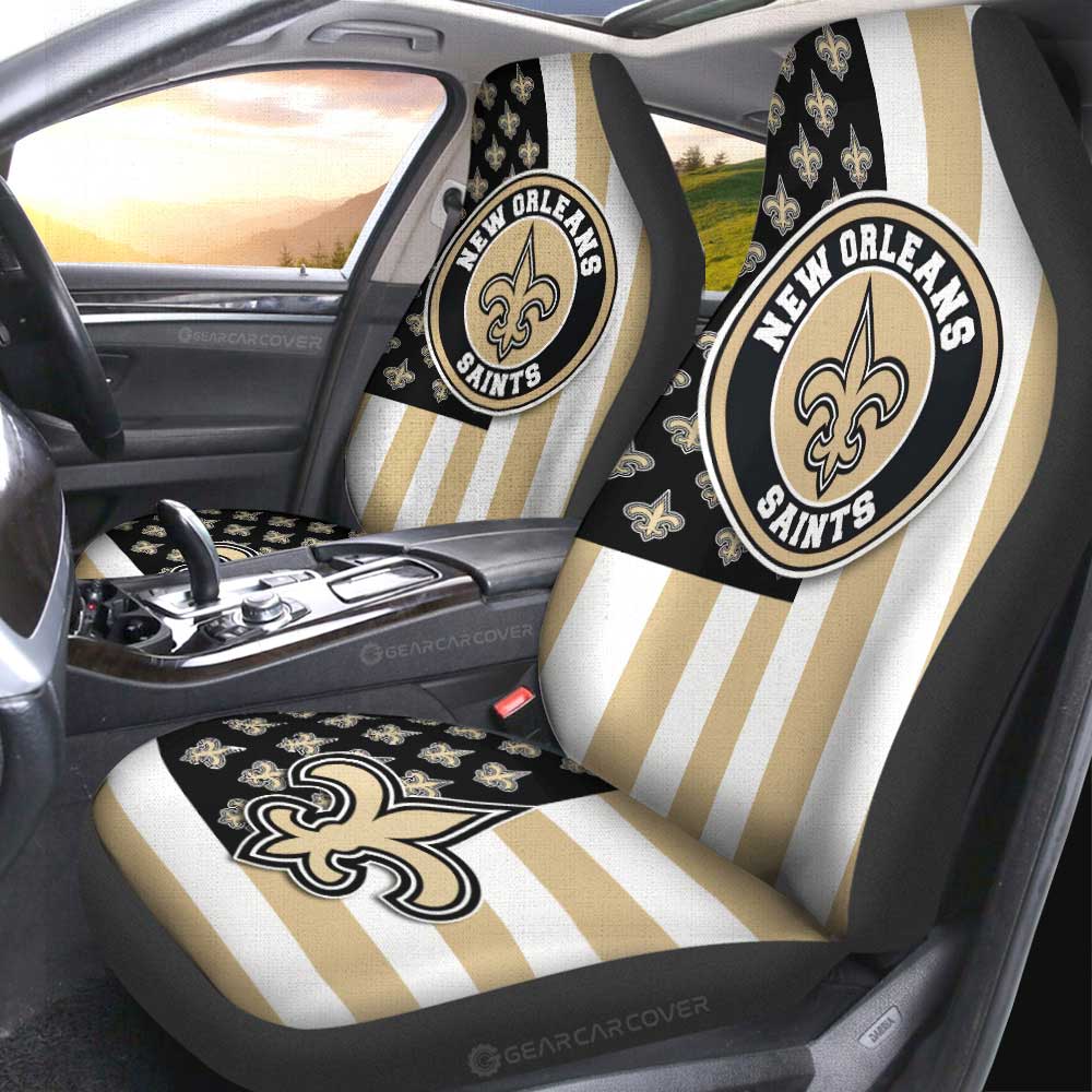 New Orleans Saints Car Seat Covers Custom US Flag Style - Gearcarcover - 2