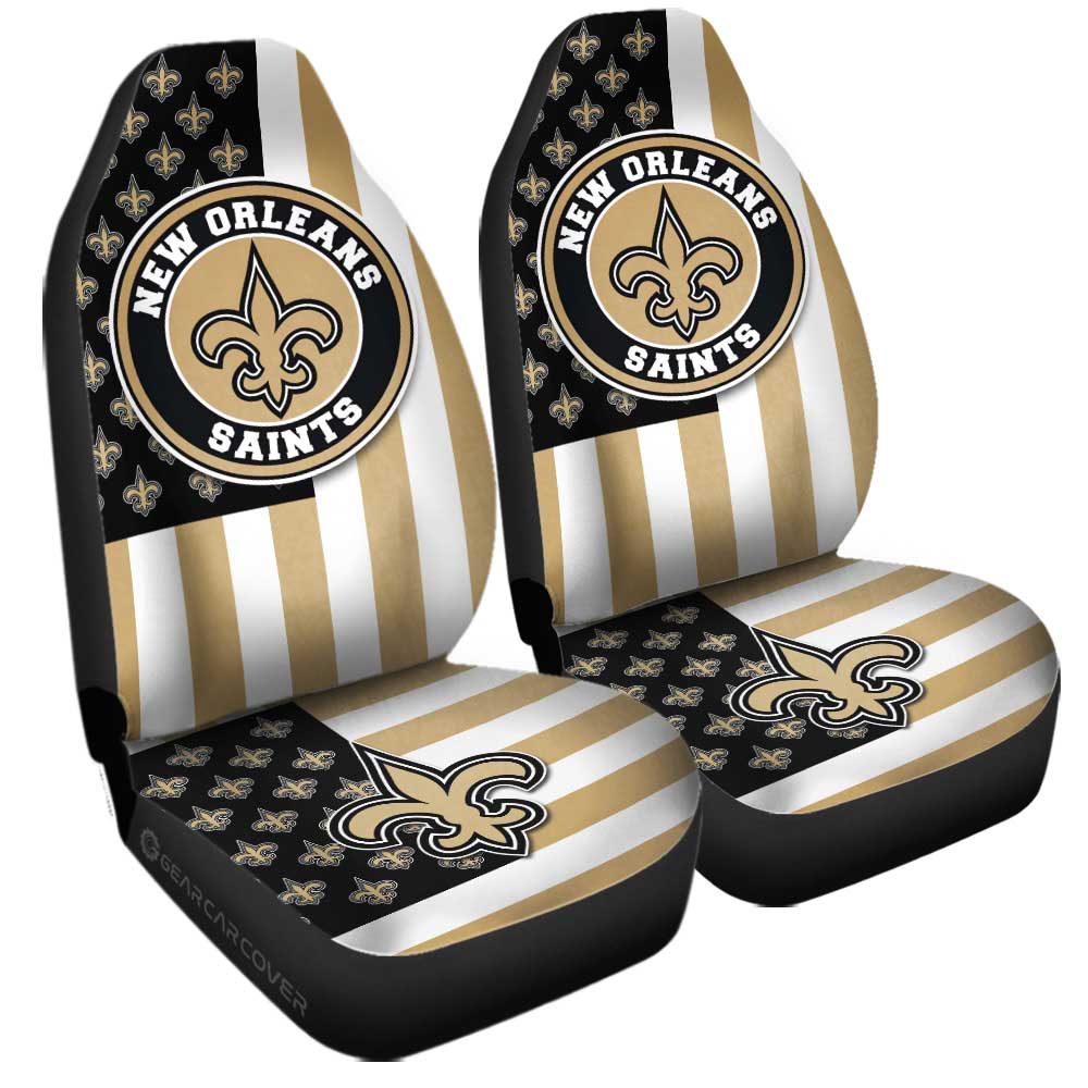 New Orleans Saints Car Seat Covers Custom US Flag Style - Gearcarcover - 3