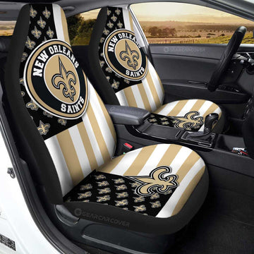 New Orleans Saints Car Seat Covers Custom US Flag Style - Gearcarcover - 1