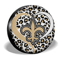 New Orleans Saints Spare Tire Cover Custom Leopard Heart For Fans - Gearcarcover - 3