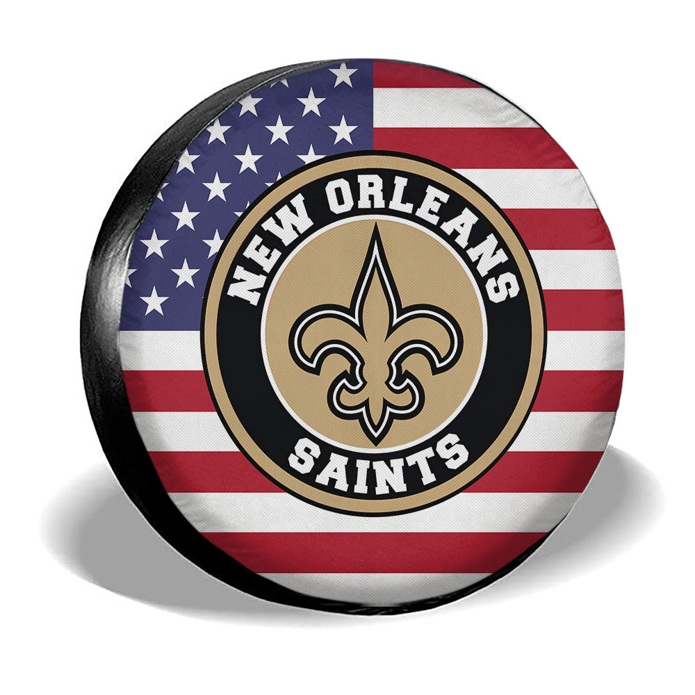 New Orleans Saints Spare Tire Covers Custom US Flag Style - Gearcarcover - 3