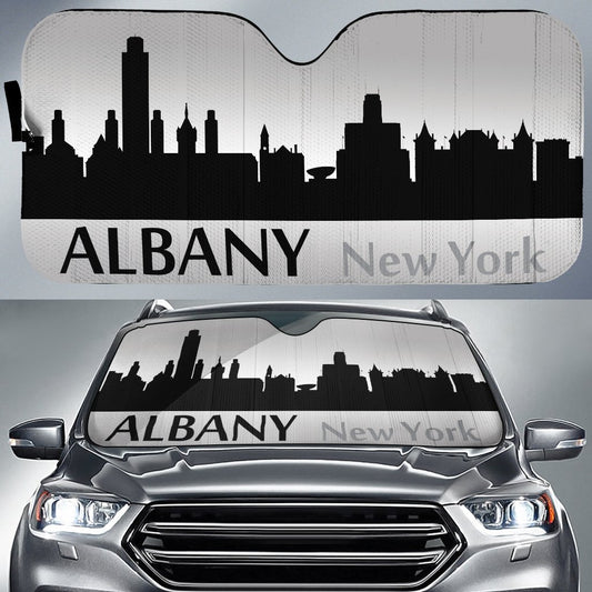 New York Albany Skyline Car Sunshade Custom Car Accessories - Gearcarcover - 1