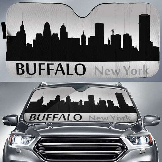 New York Buffalo Skyline Car Sunshade Custom Car Accessories - Gearcarcover - 1