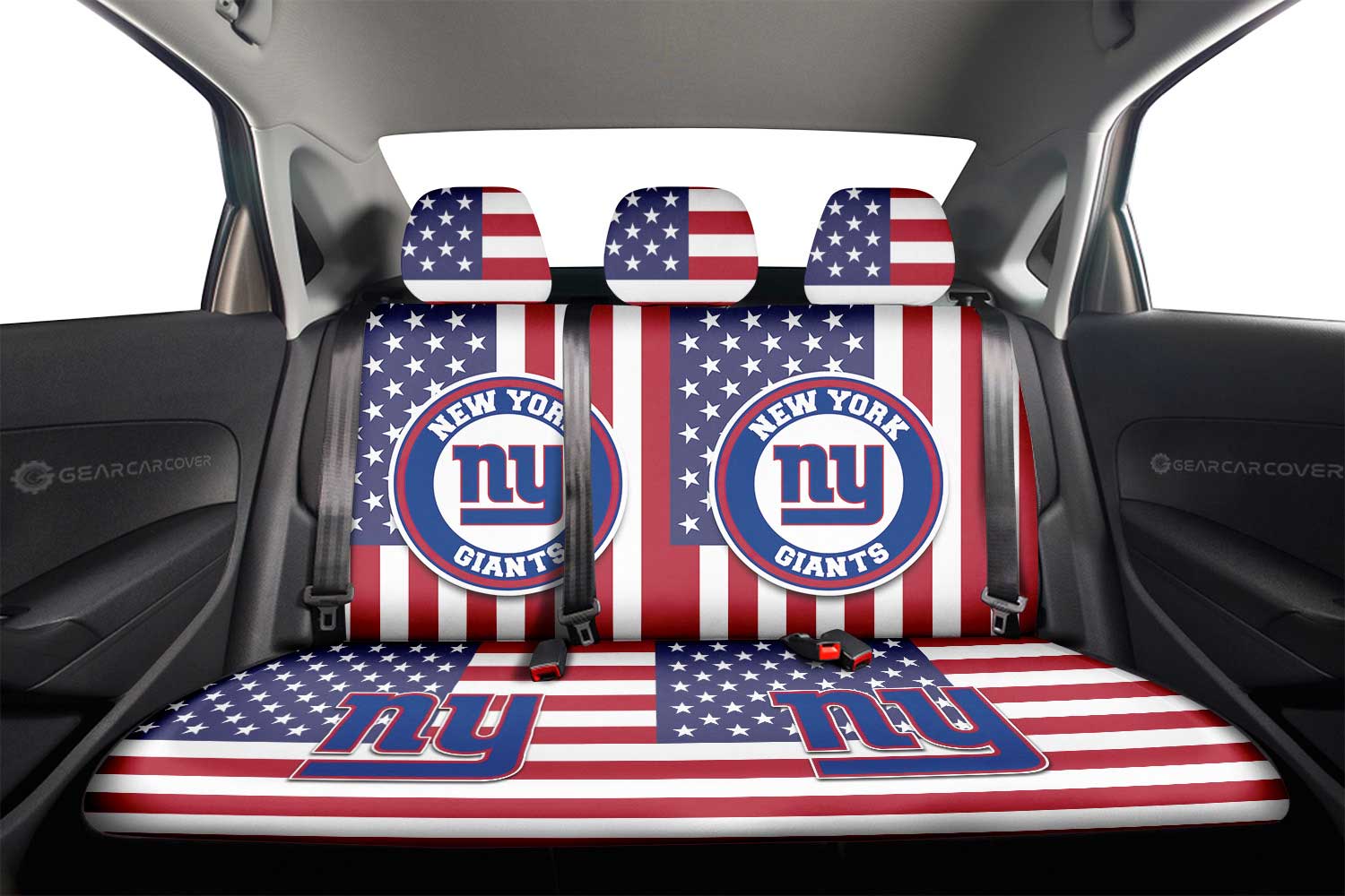 New York Giants Car Back Seat Cover Custom Car Accessories - Gearcarcover - 2