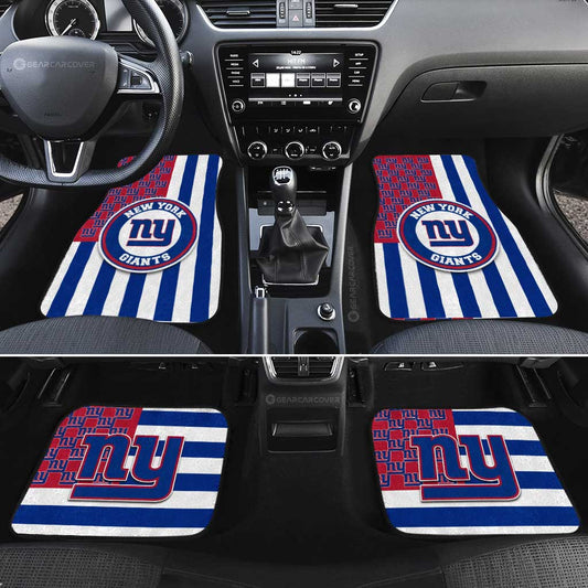 New York Giants Car Floor Mats Custom US Flag Style - Gearcarcover - 2