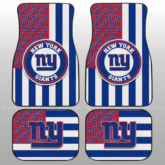 New York Giants Car Floor Mats Custom US Flag Style - Gearcarcover - 1