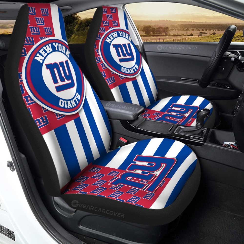 New York Giants Car Seat Covers Custom US Flag Style - Gearcarcover - 1