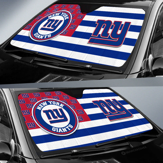 New York Giants Car Sunshade Custom US Flag Style - Gearcarcover - 2