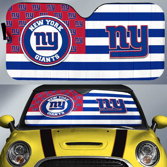 New York Giants Car Sunshade Custom US Flag Style - Gearcarcover - 1