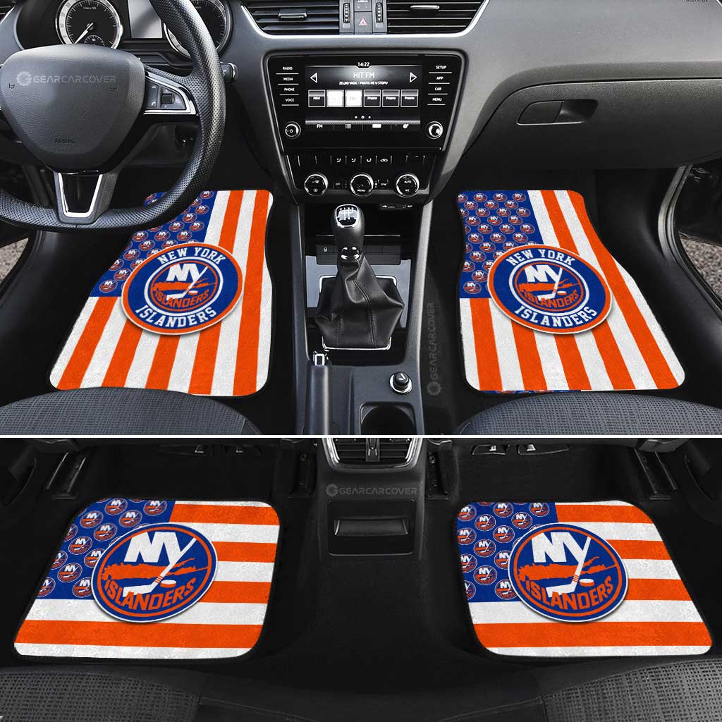 New York Islanders Car Floor Mats Custom US Flag Style - Gearcarcover - 2