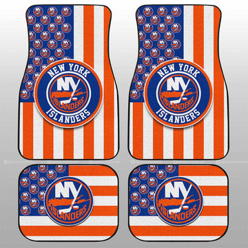 New York Islanders Car Floor Mats Custom US Flag Style - Gearcarcover - 1