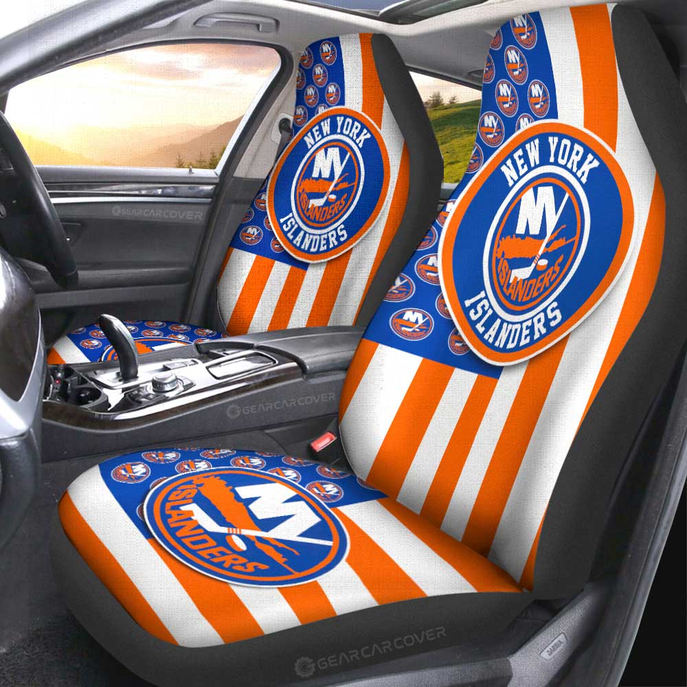 New York Islanders Car Seat Covers Custom US Flag Style - Gearcarcover - 2